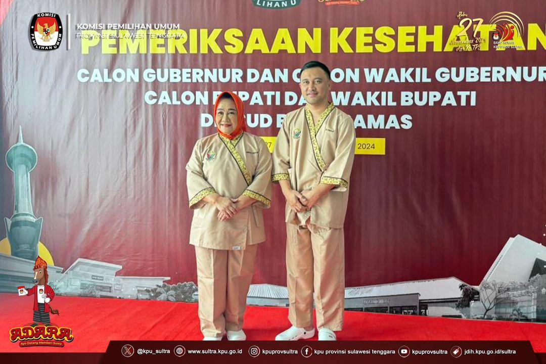 Empat Pasangan Bacalon Gubernur Sultra Jalani Pemeriksaan Kesehatan di RSUD Bahteramas 4 IMG 20240901 WA0055
